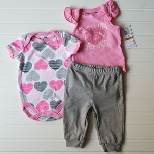 NWT Calvin Klein Jeans 3 Piece Set- 0-3M